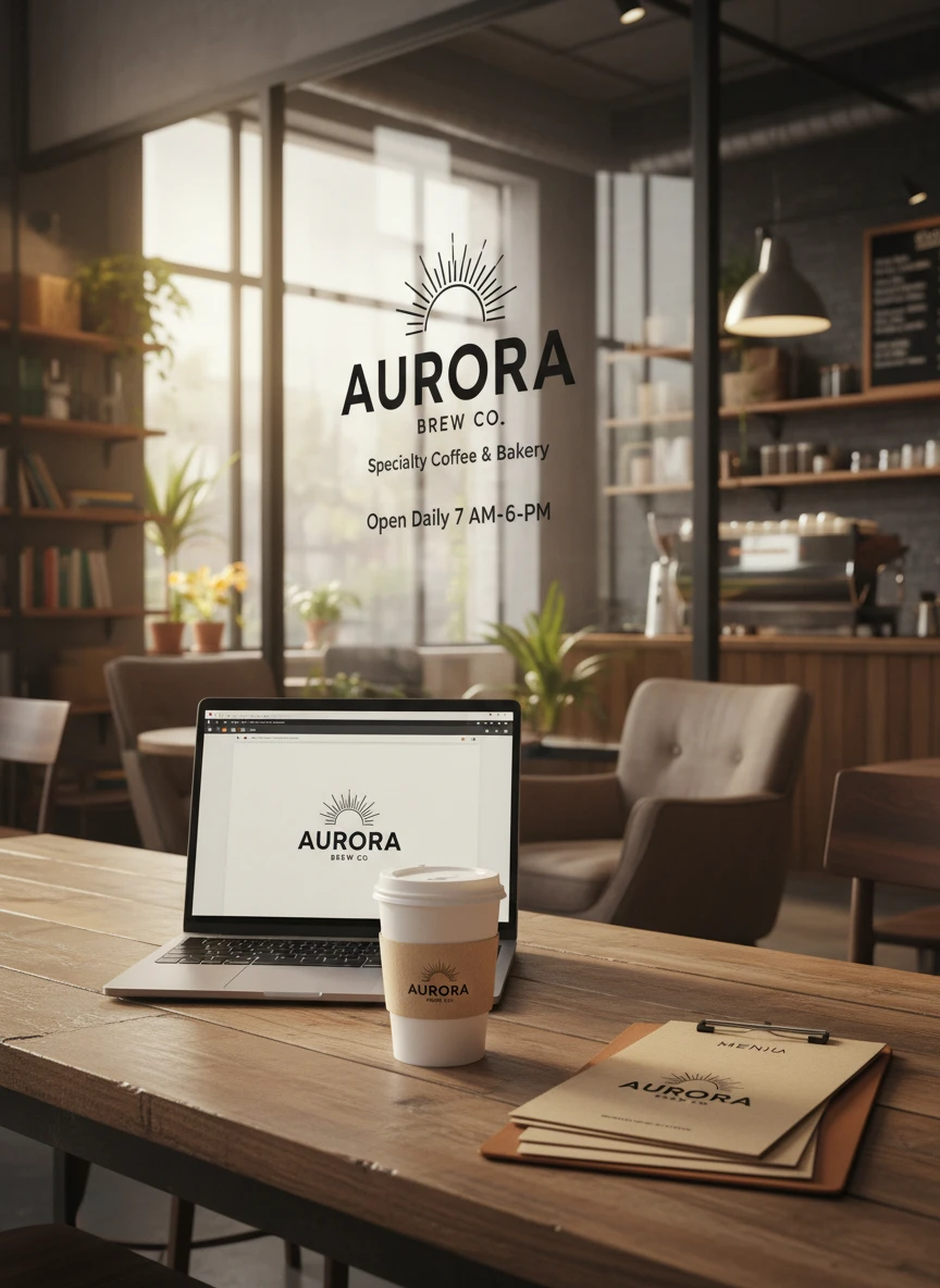 Coffee Shop Branding Scene