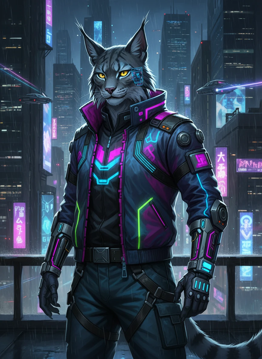 Cyberpunk Lynx Fursona