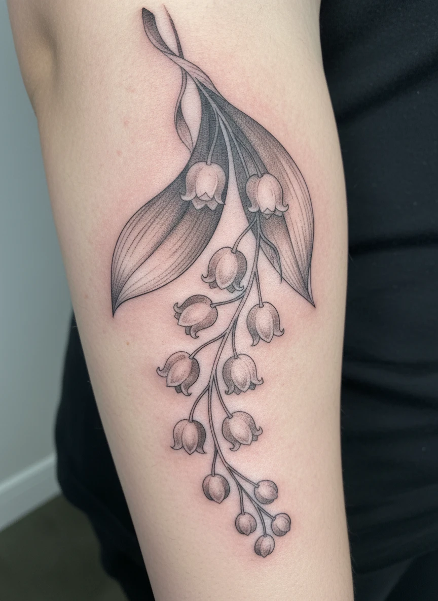 May Lily of the Valley Fine Detail Tattoo