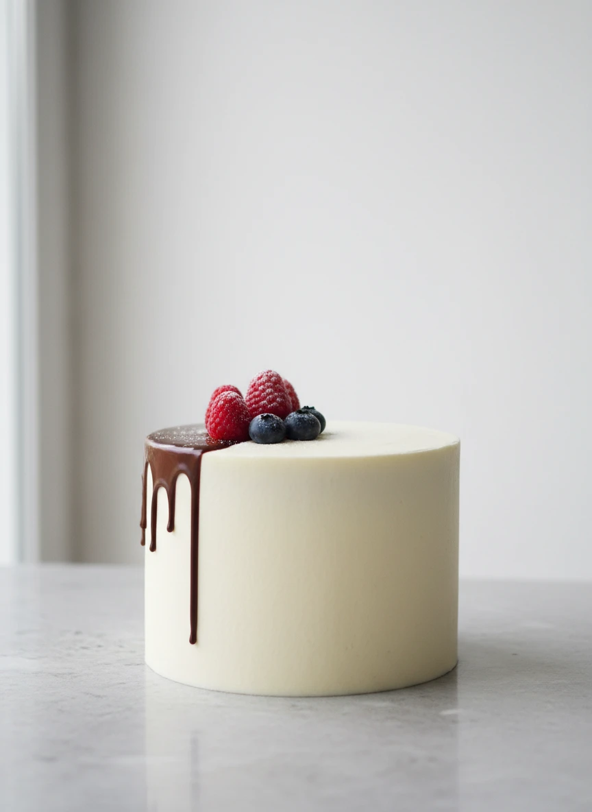 Minimalist Modern White Cake