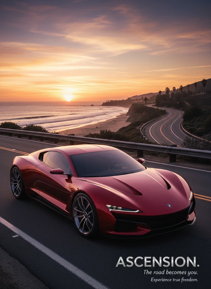 Sunset Coastal Sports Car Promotion