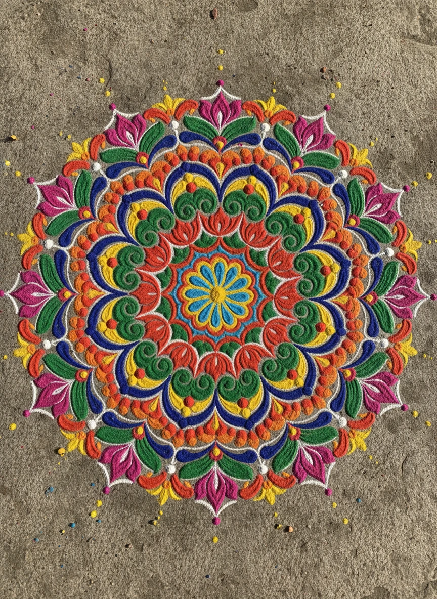 Vibrant Rangoli Mandala