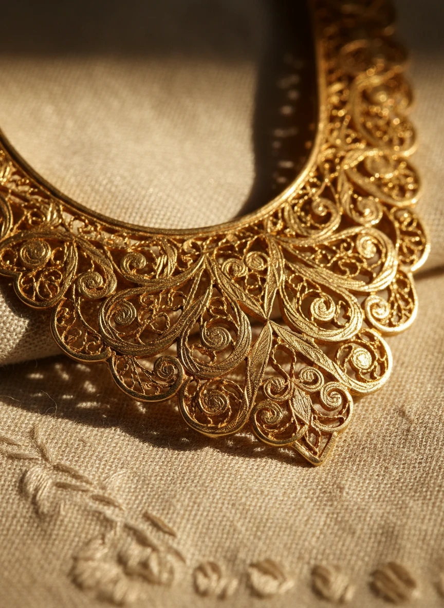 Vintage Gold Filigree Necklace
