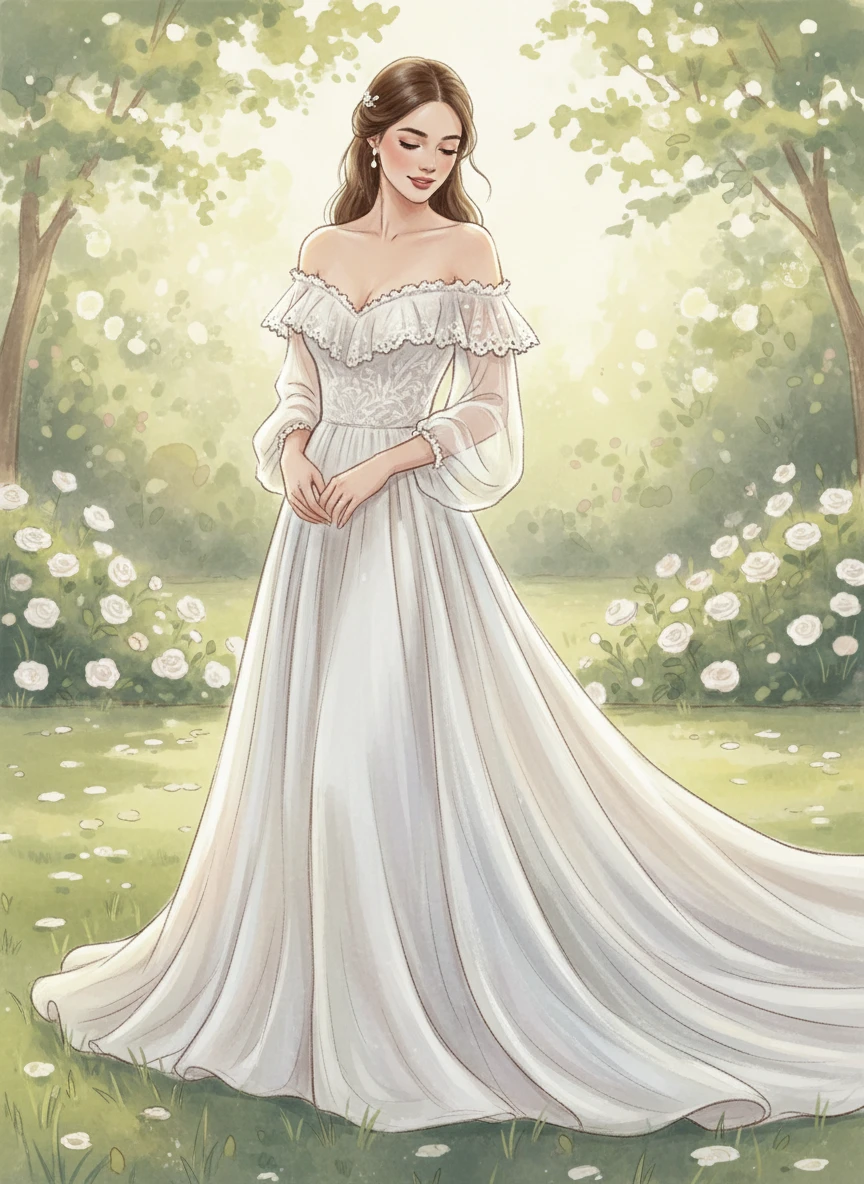 Romantic Off-Shoulder Elegance